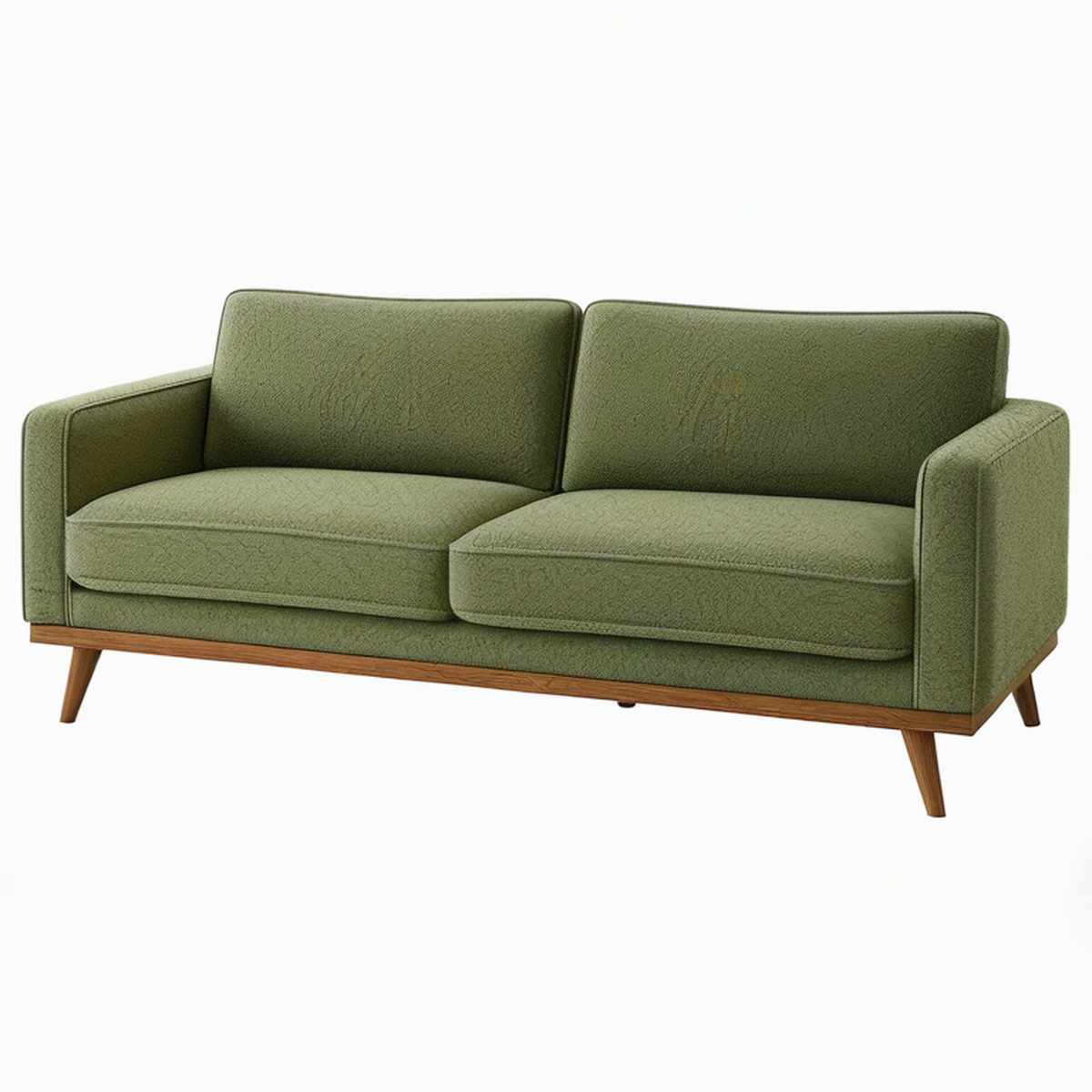 Canapé 2 places 170 x 86 x 85 cm en tissu vert avec pieds en bois style moderne