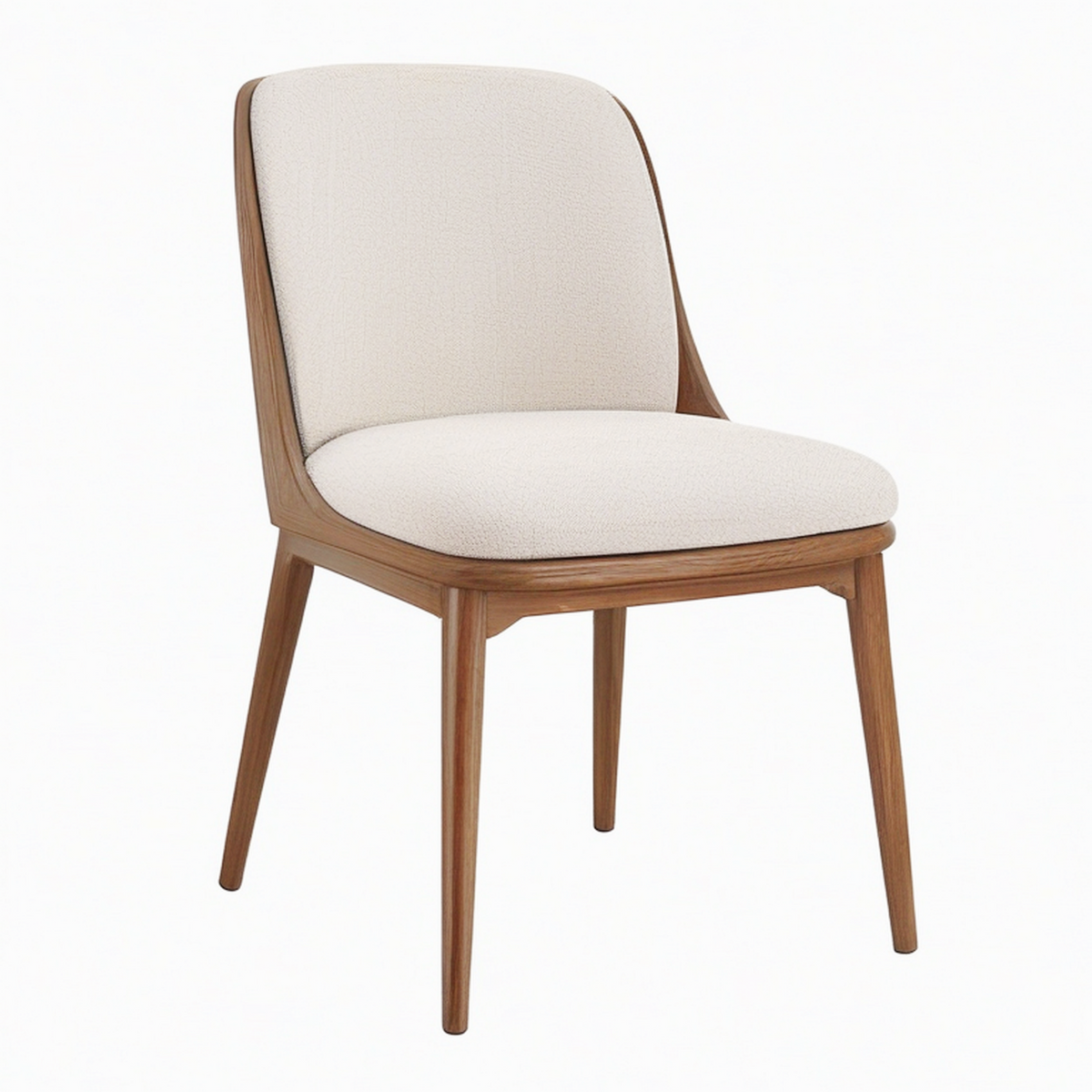 Chaise de salle à manger 58 x 62 x 82 cm en bois et tissu beige style contemporain