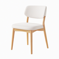 Chaise de salle à manger 50 x 55 x 80 cm en tissu beige et bois naturel style scandinave