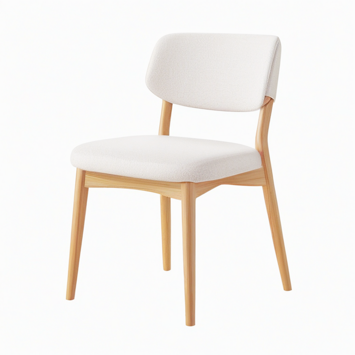 Chaise de salle à manger 50 x 55 x 80 cm en tissu beige et bois naturel style scandinave