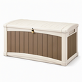 Coffre de rangement extérieur 120 x 55 x 60 cm en résine beige/marron verrouillable